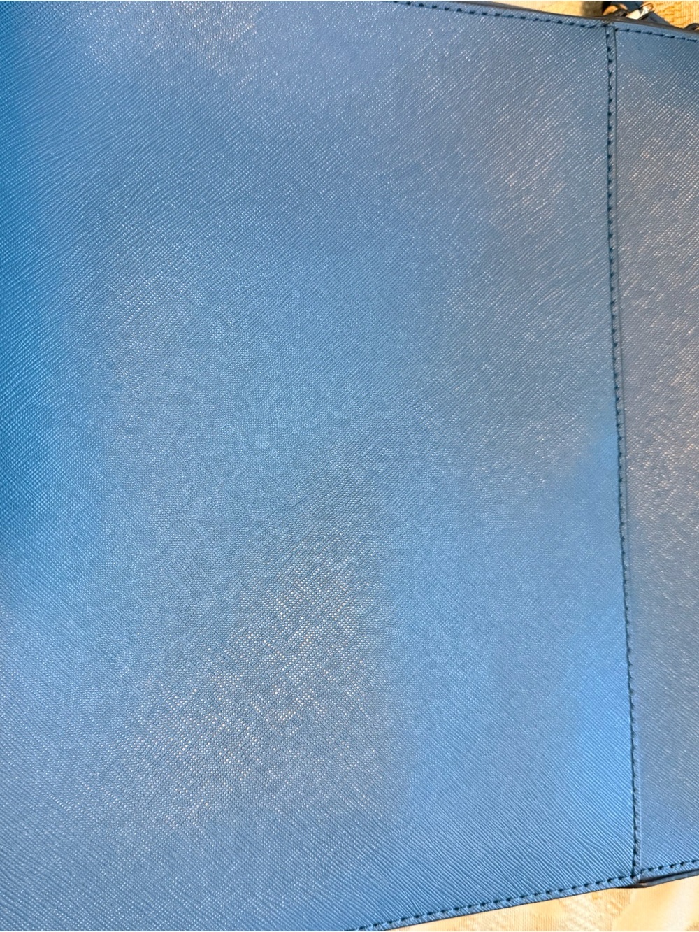Michael Kors Aqua Blue Tote with Gold Logo Plaque - Picture 4 of 8